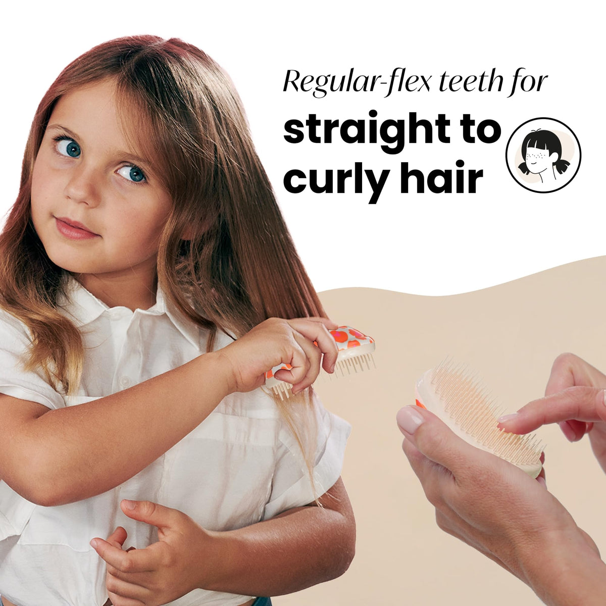 TANGLE TEEZER Mini Detangling Hairbrush in use on wet hair
