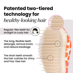 TANGLE TEEZER Mini Detangling Hairbrush side view with palm size context