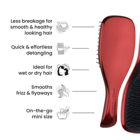 TANGLE TEEZER Mini Hair Brush Devil Wears Prada Red close-up of bristles