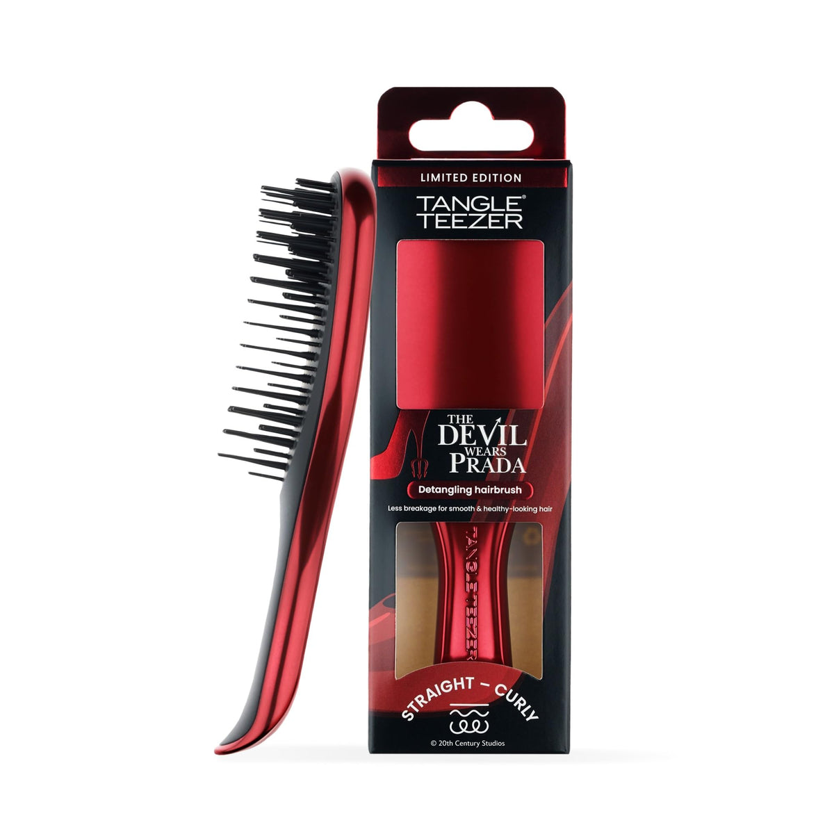 TANGLE TEEZER Mini Hair Brush Devil Wears Prada Red front view
