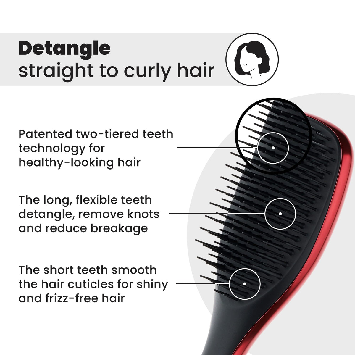 TANGLE TEEZER Mini Hair Brush Devil Wears Prada Red side view