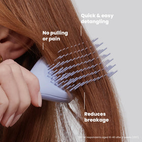 TANGLE TEEZER Mini Hair Brush Digital Lavender with hair strands