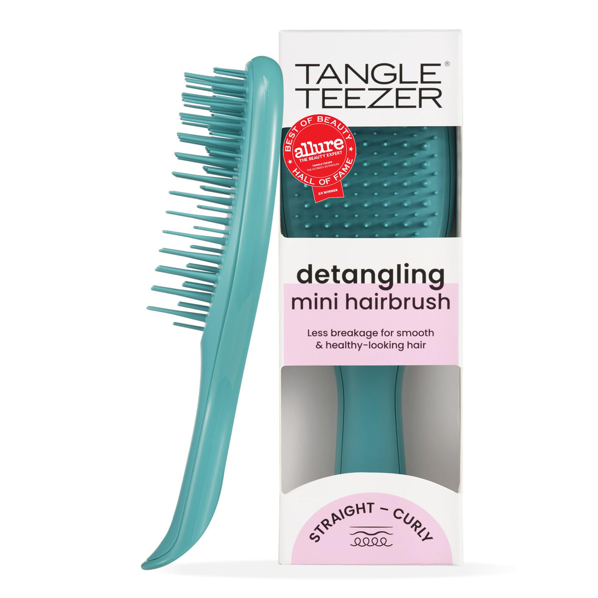 TANGLE TEEZER Mini Hair Brush front view in Teal