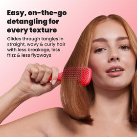 TANGLE TEEZER Mini Hair Brush Pink Punch in a gym bag