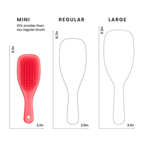 TANGLE TEEZER Mini Hair Brush Pink Punch on a bathroom counter