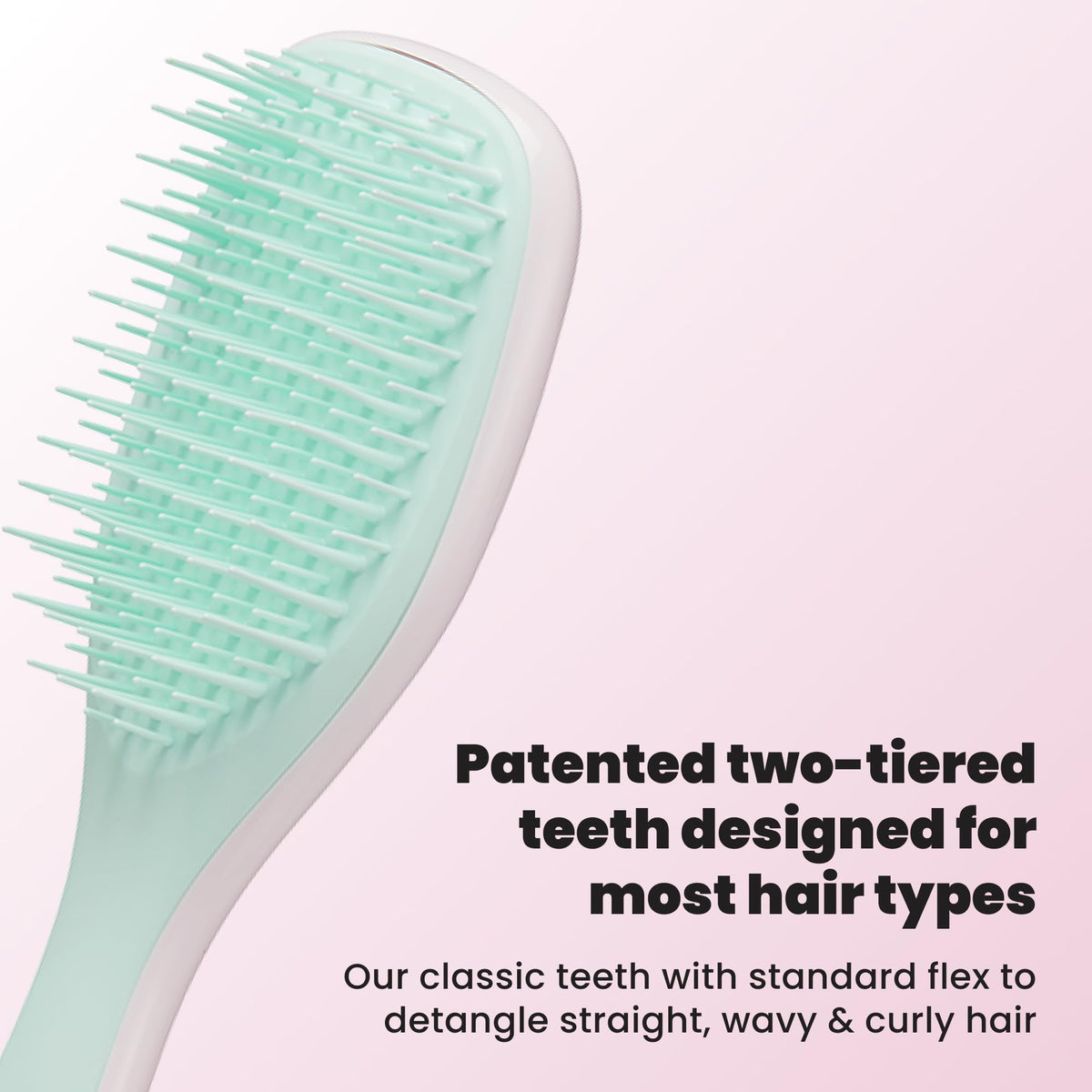 TANGLE TEEZER Mini Hair Brush showing two-tiered teeth design