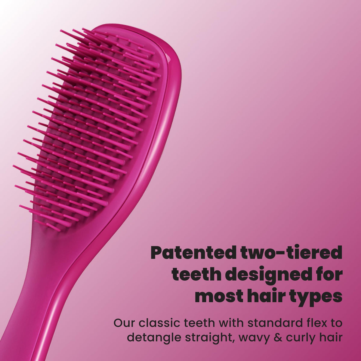TANGLE TEEZER Mini Hair Brush side view showing teeth design