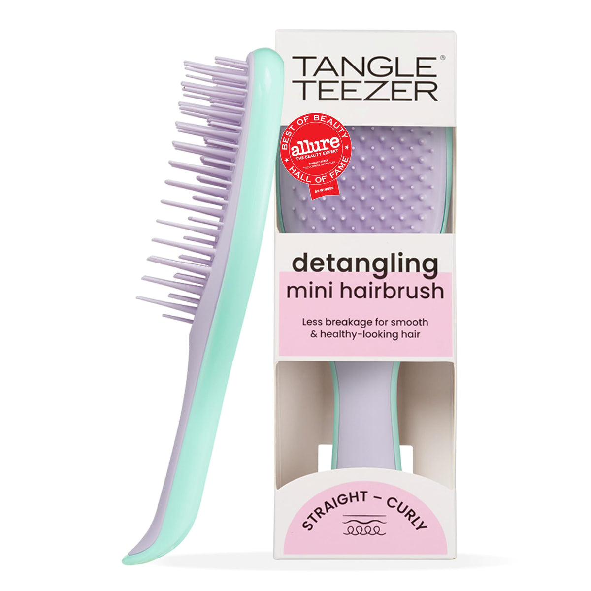 TANGLE TEEZER Mini Hair Brush Wisteria Leaf front view