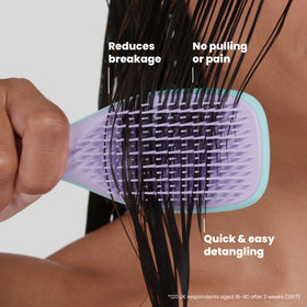 TANGLE TEEZER Mini Hair Brush Wisteria Leaf in gym bag