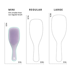 TANGLE TEEZER Mini Hair Brush Wisteria Leaf on a vanity