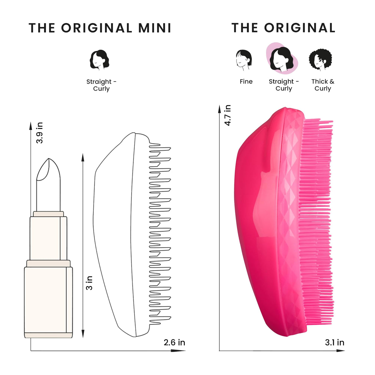 TANGLE TEEZER Original Detangler Brush on a vanity