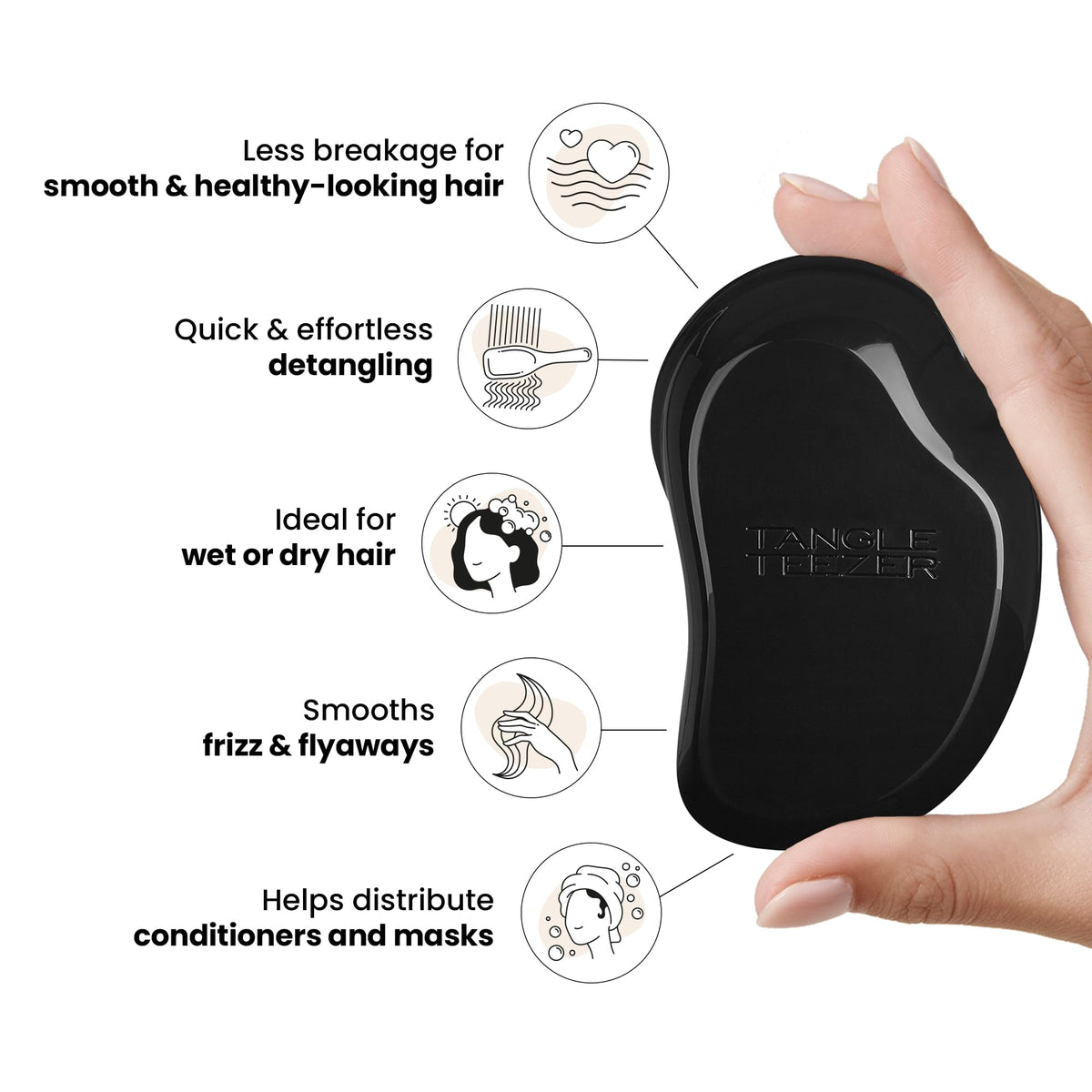 TANGLE TEEZER Original Detangler Brush Panther Black packaging