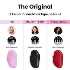 TANGLE TEEZER Original Detangler Brush Panther Black with hair products