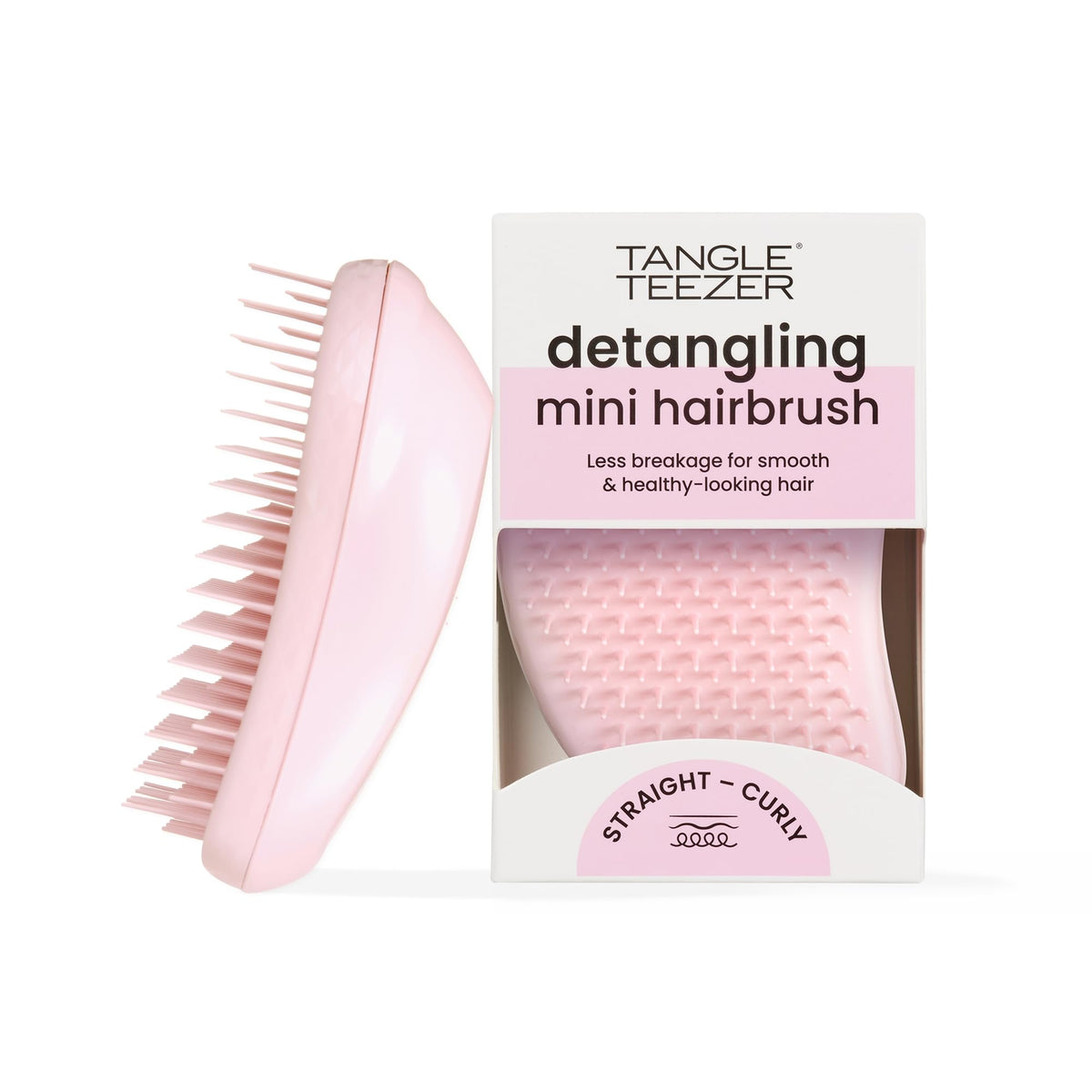TANGLE TEEZER Original Mini Detangler Hair Brush in Millennial Pink front view