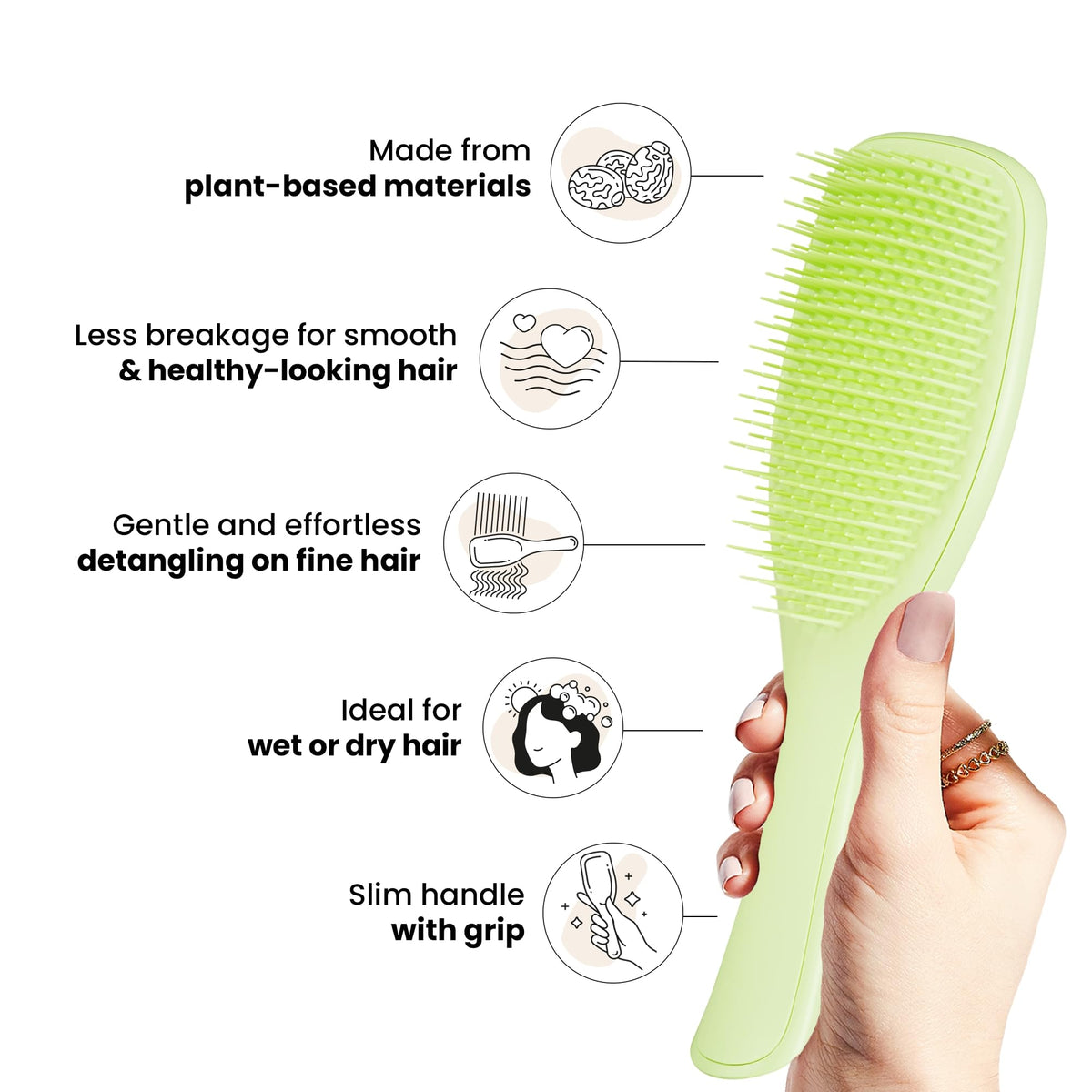 TANGLE TEEZER Plant-Based Ultimate Detangler Brush with soft-flex teeth