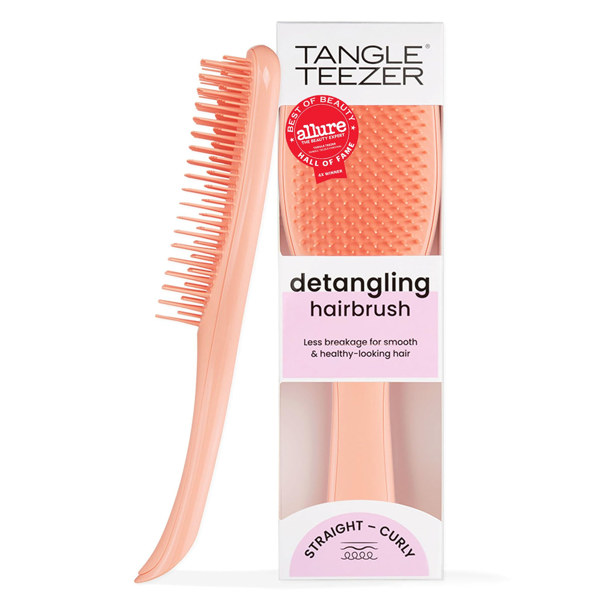 TANGLE TEEZER Ultimate Detangler Brush front view in Apricot