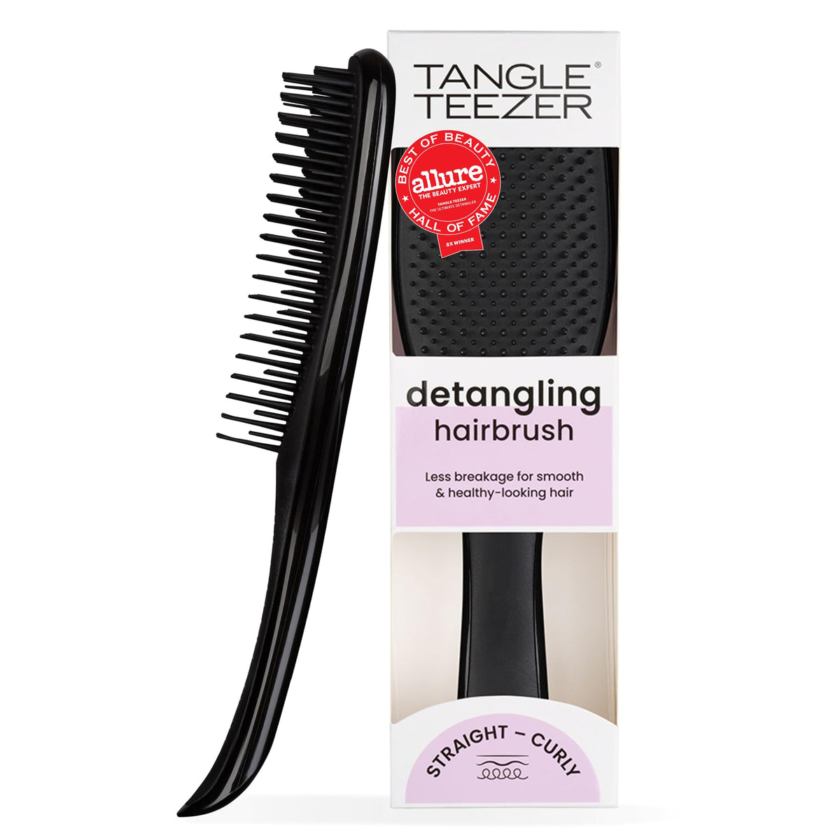 TANGLE TEEZER Ultimate Detangler Brush front view in Liquorice Black