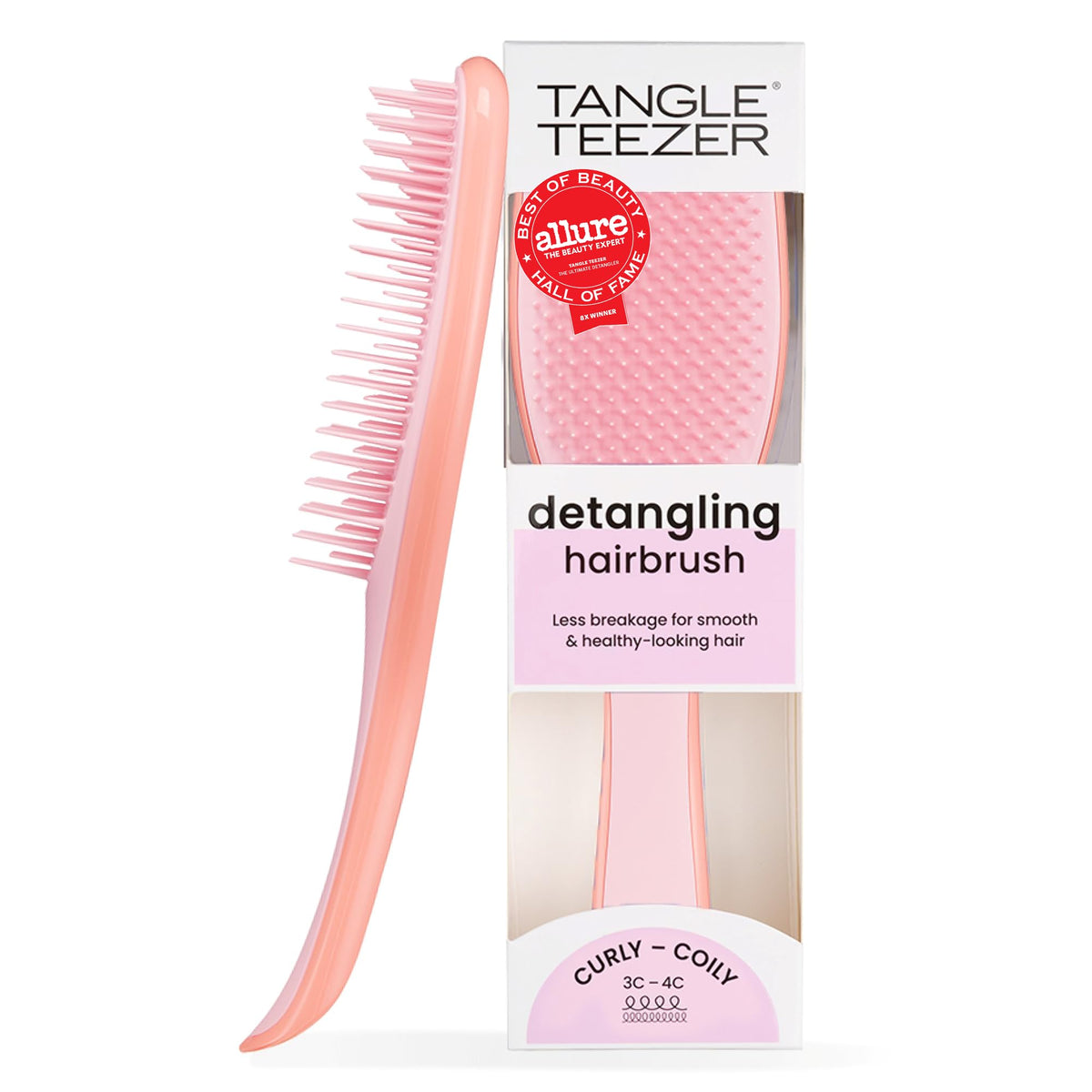 TANGLE TEEZER Ultimate Detangler Brush front view in Pink Mango