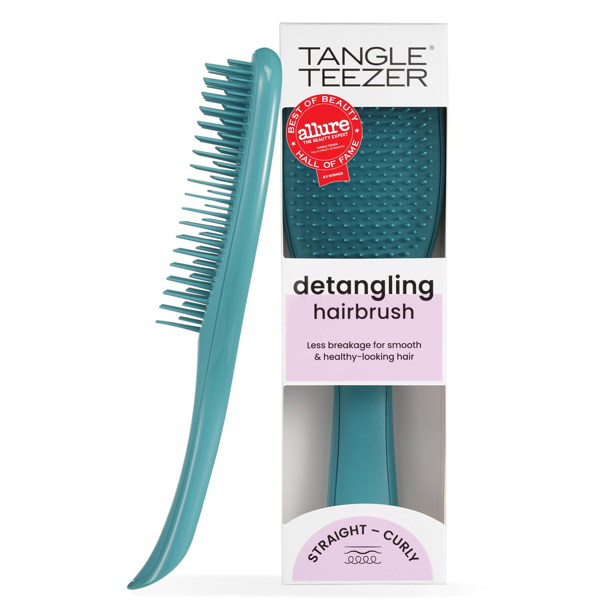 TANGLE TEEZER Ultimate Detangler Brush front view in teal