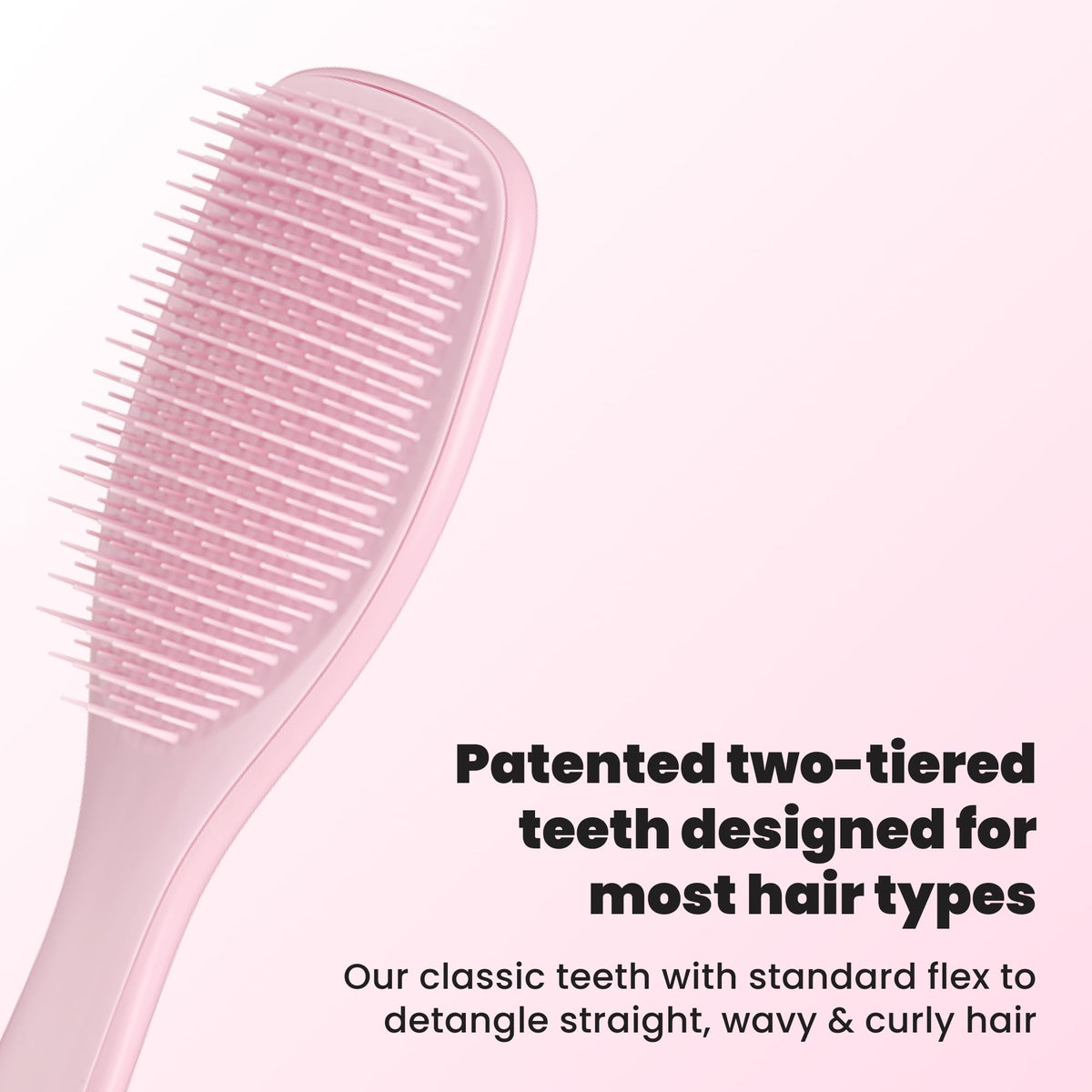 TANGLE TEEZER Ultimate Detangler Brush showing two-tiered teeth design