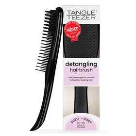 TANGLE TEEZER Ultimate Detangler Curly Hair Brush front view in black