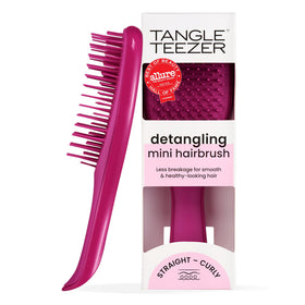 TANGLE TEEZER Ultimate Detangler Mini Hair Brush front view in Electric Raspberry