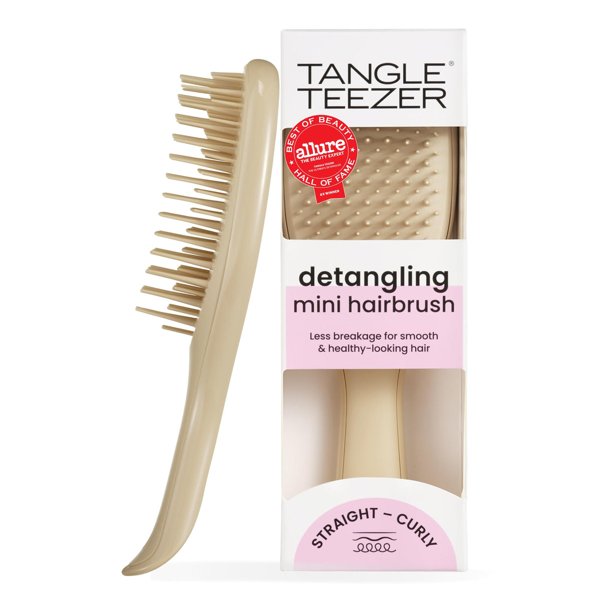 TANGLE TEEZER Ultimate Detangler Mini Hair Brush in Oat Cream front view