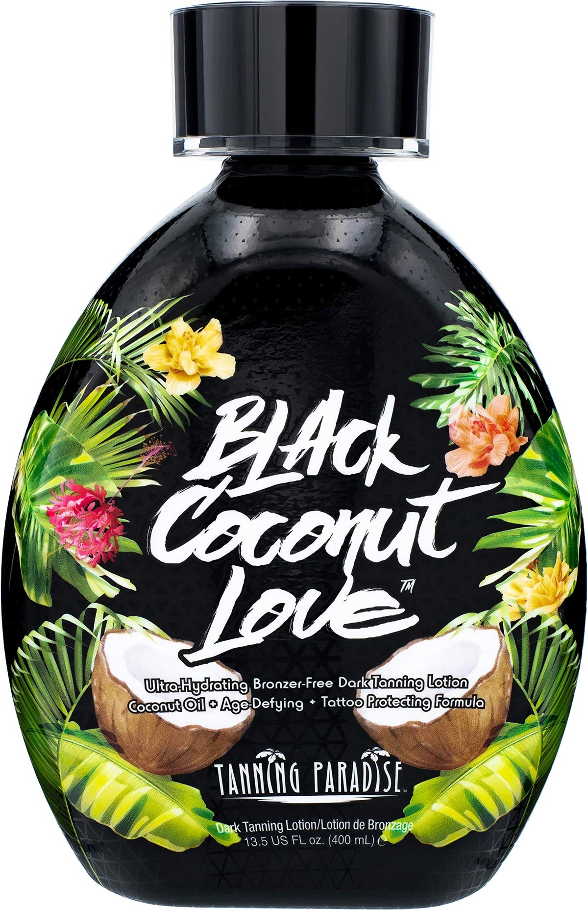 TANNING PARADISE Black Coconut Love Tanning Lotion 13.5oz front view