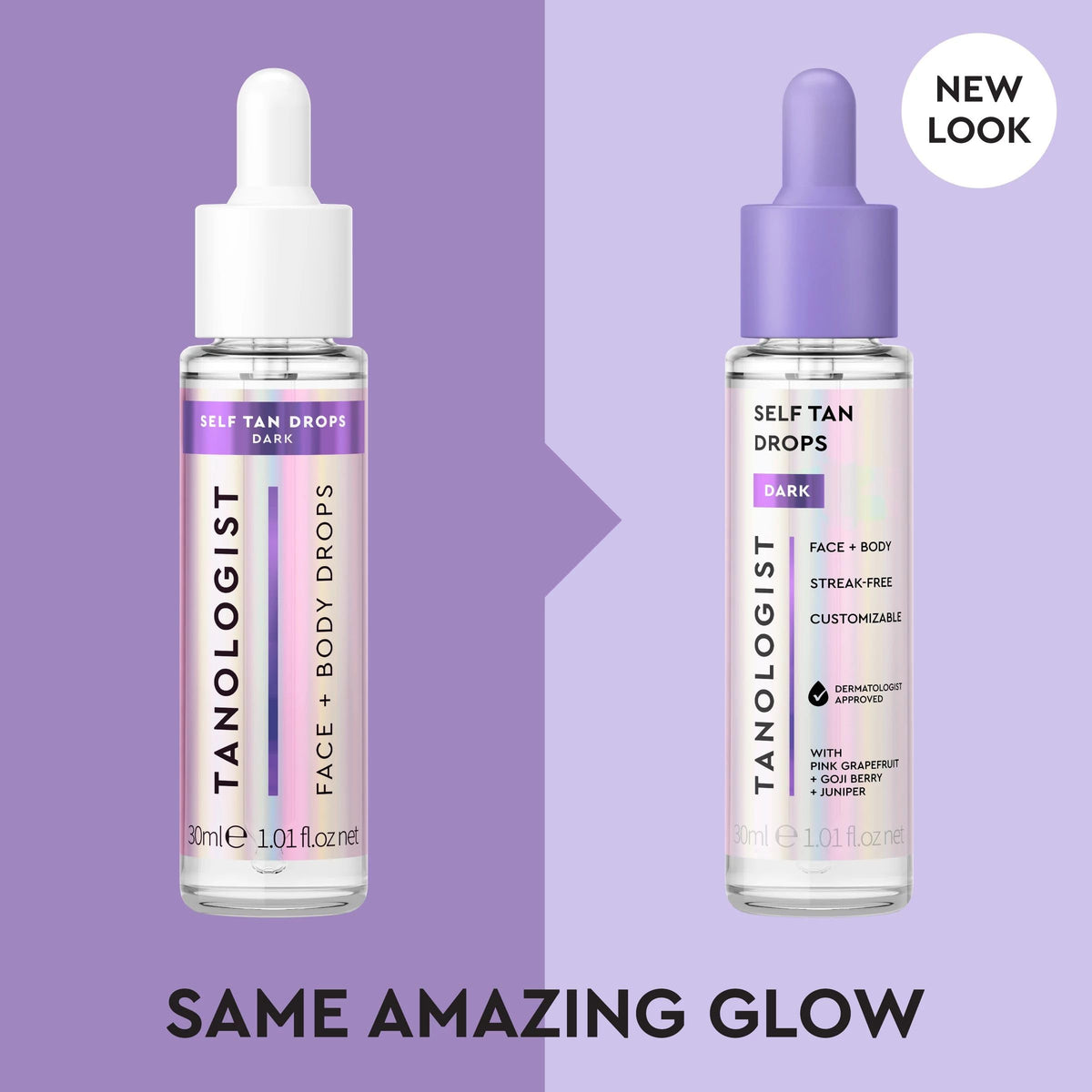 Tanologist Dark Self-Tan Drops bottle with dropper