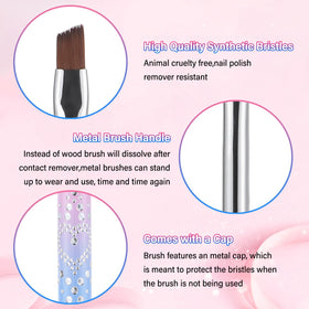 Tapered round brush for cleaning excess nail polish