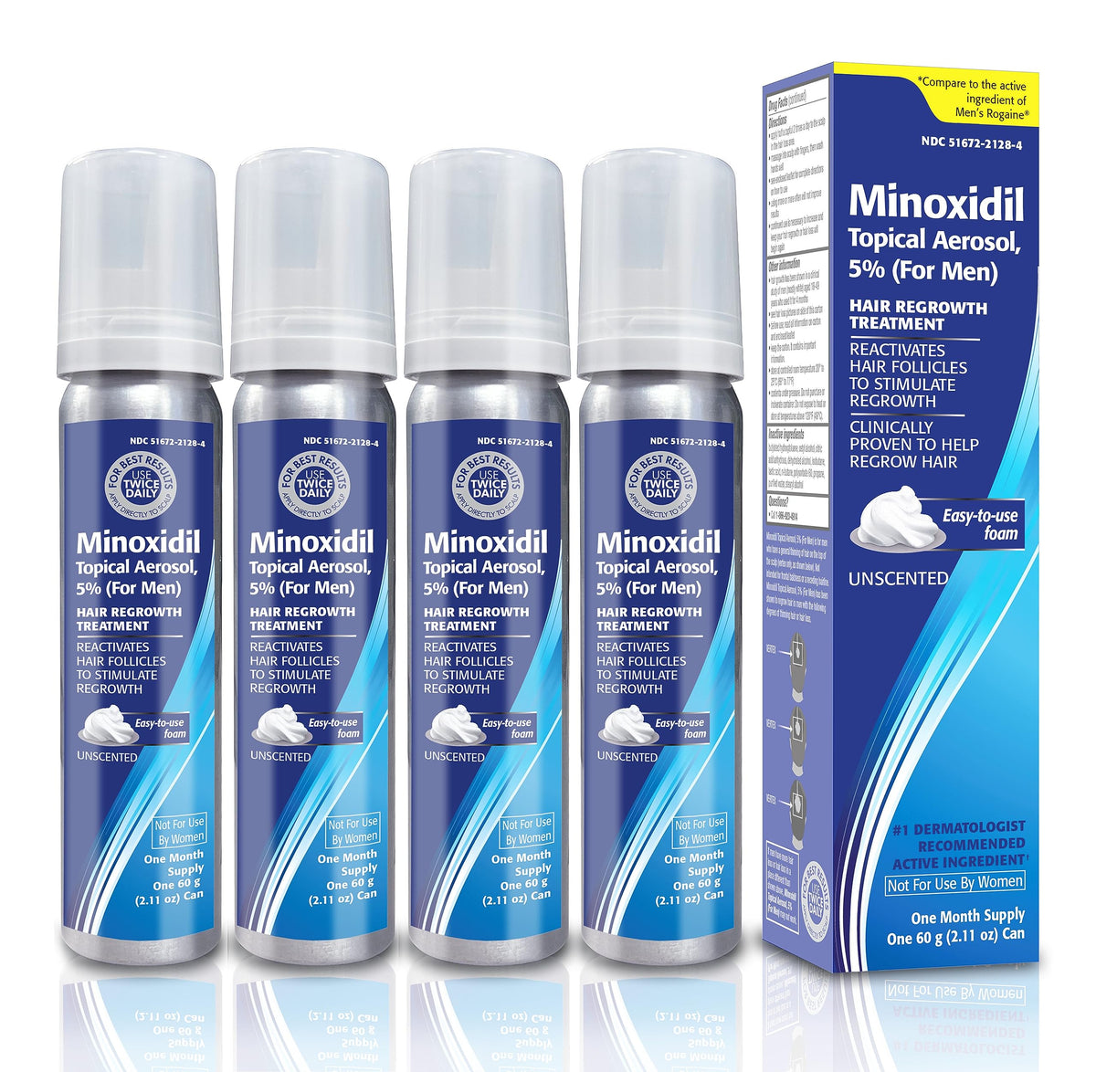 TARO Minoxidil 5% Topical Foam 4 Pack front view