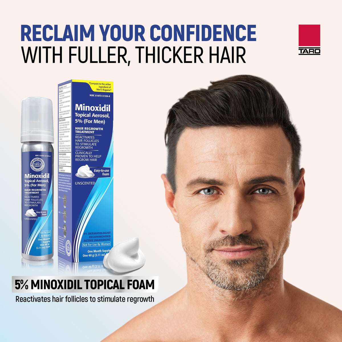 TARO Minoxidil Foam 5% product details close-up