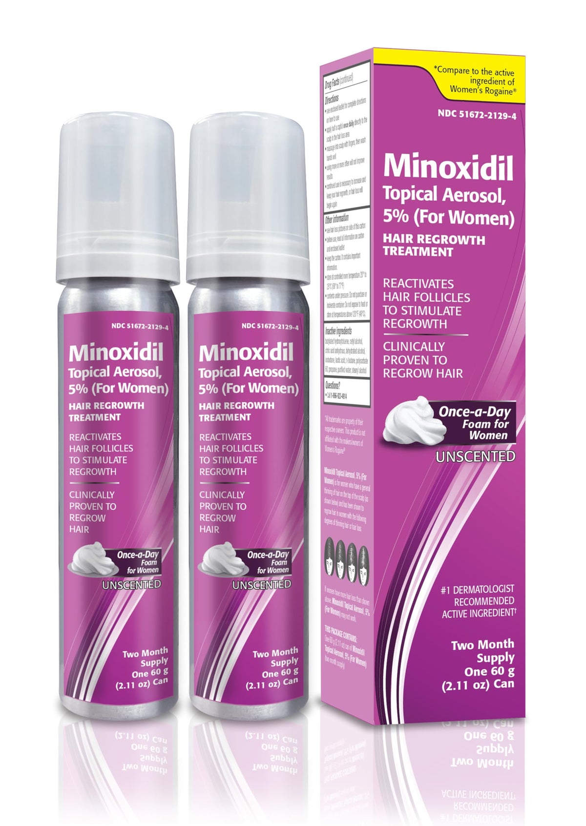 TARO Minoxidil Topical Aerosol Foam 5% front view