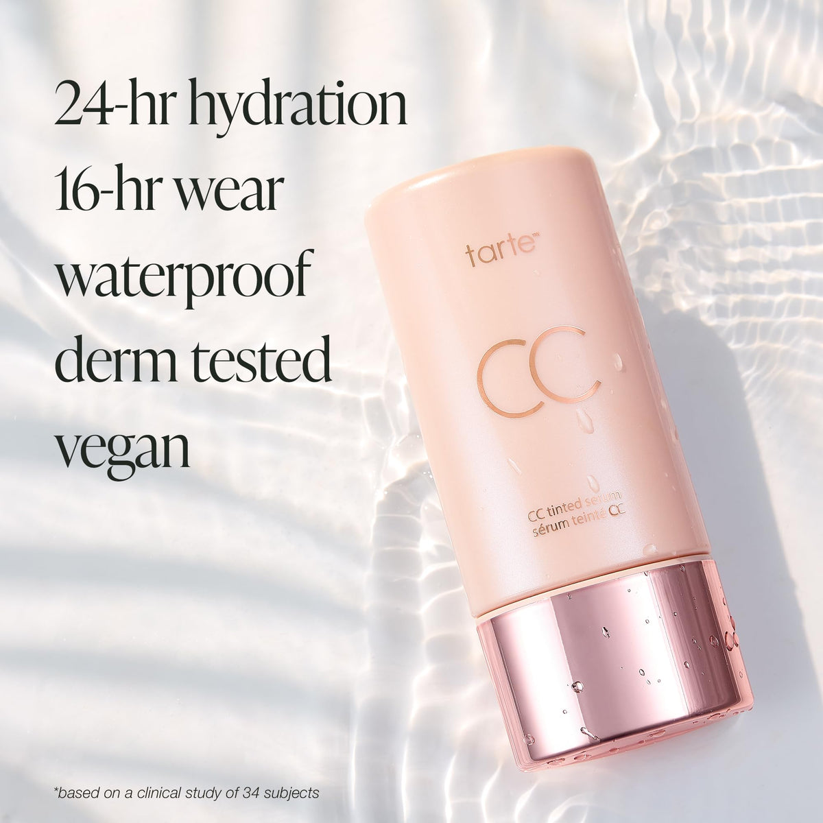 tarte CC Tinted Serum on makeup vanity