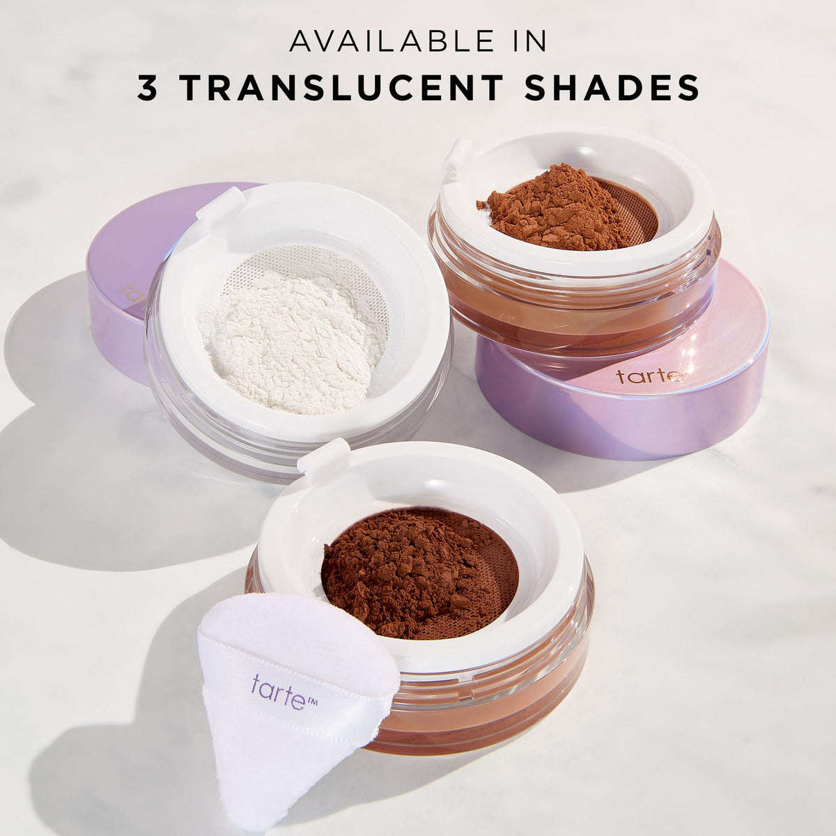 tarte Creaseless Setting Powder lavender side view
