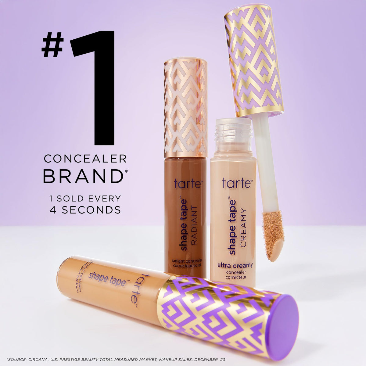 tarte Icons set on a vanity with beauty accessories