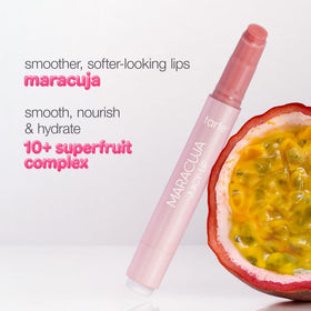 tarte Maracuja Juicy Lip Balm Gloss applied on lips