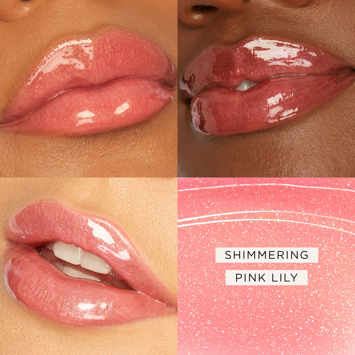 tarte Maracuja Juicy Lip Vinyl Gloss shimmering pink lily close-up