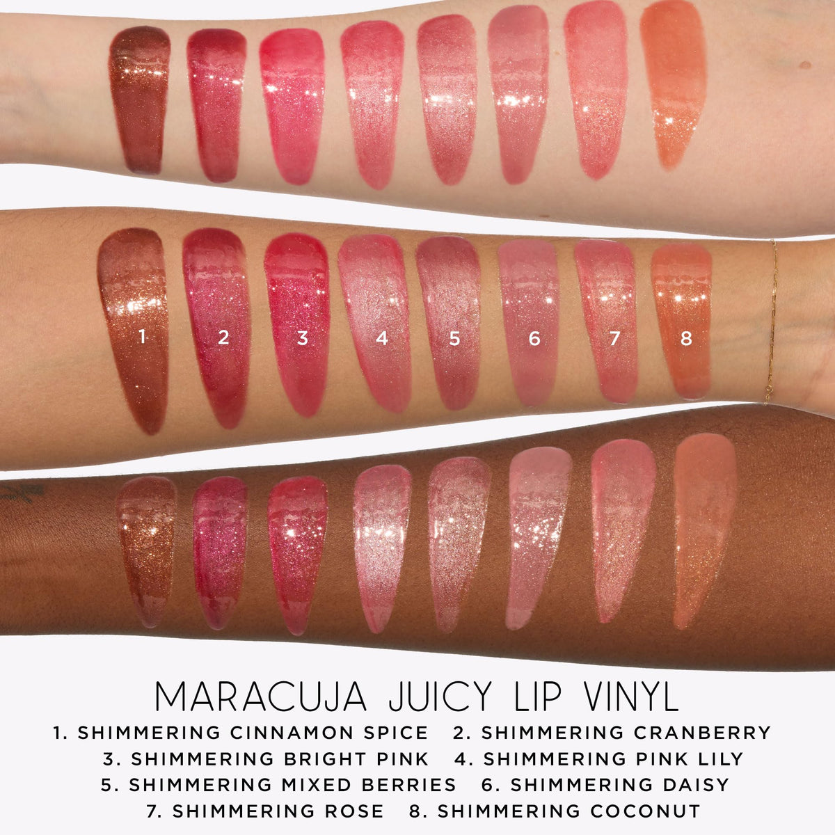 tarte Maracuja Juicy Lip Vinyl Gloss swatch on skin