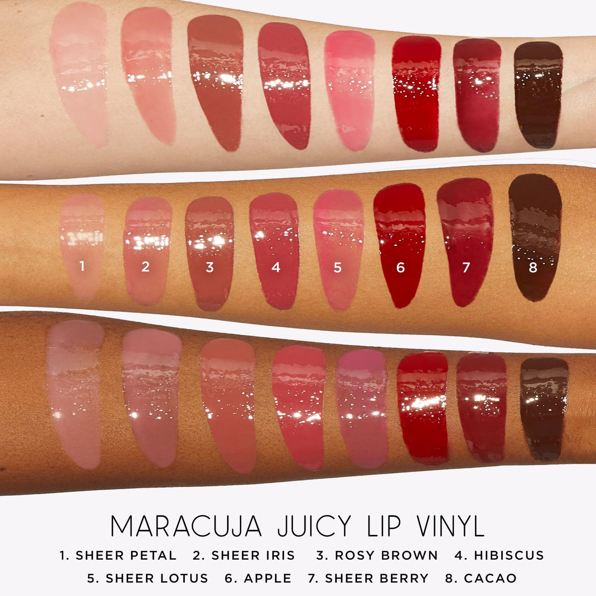 tarte Maracuja Juicy Lip Vinyl Gloss with natural light reflection