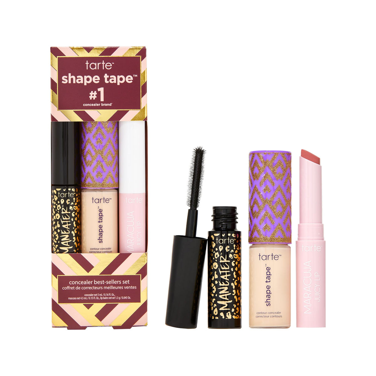 tarte Shape Tape Best-Sellers Set including concealer, lip balm, and mascara