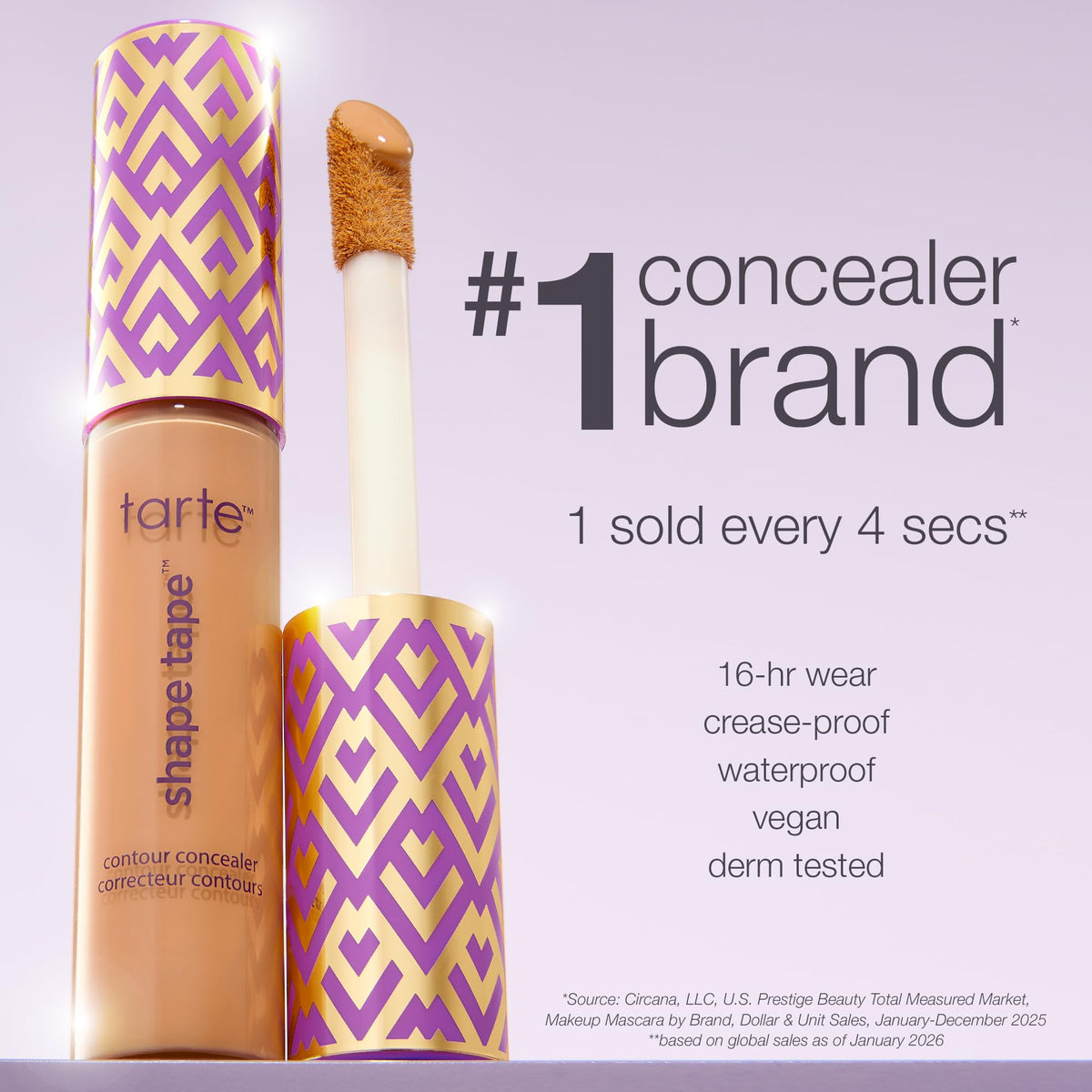 tarte Shape Tape Concealer 53H Deep Honey blended on skin