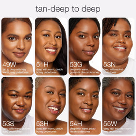 tarte Shape Tape Concealer 53H Deep Honey with makeup brush