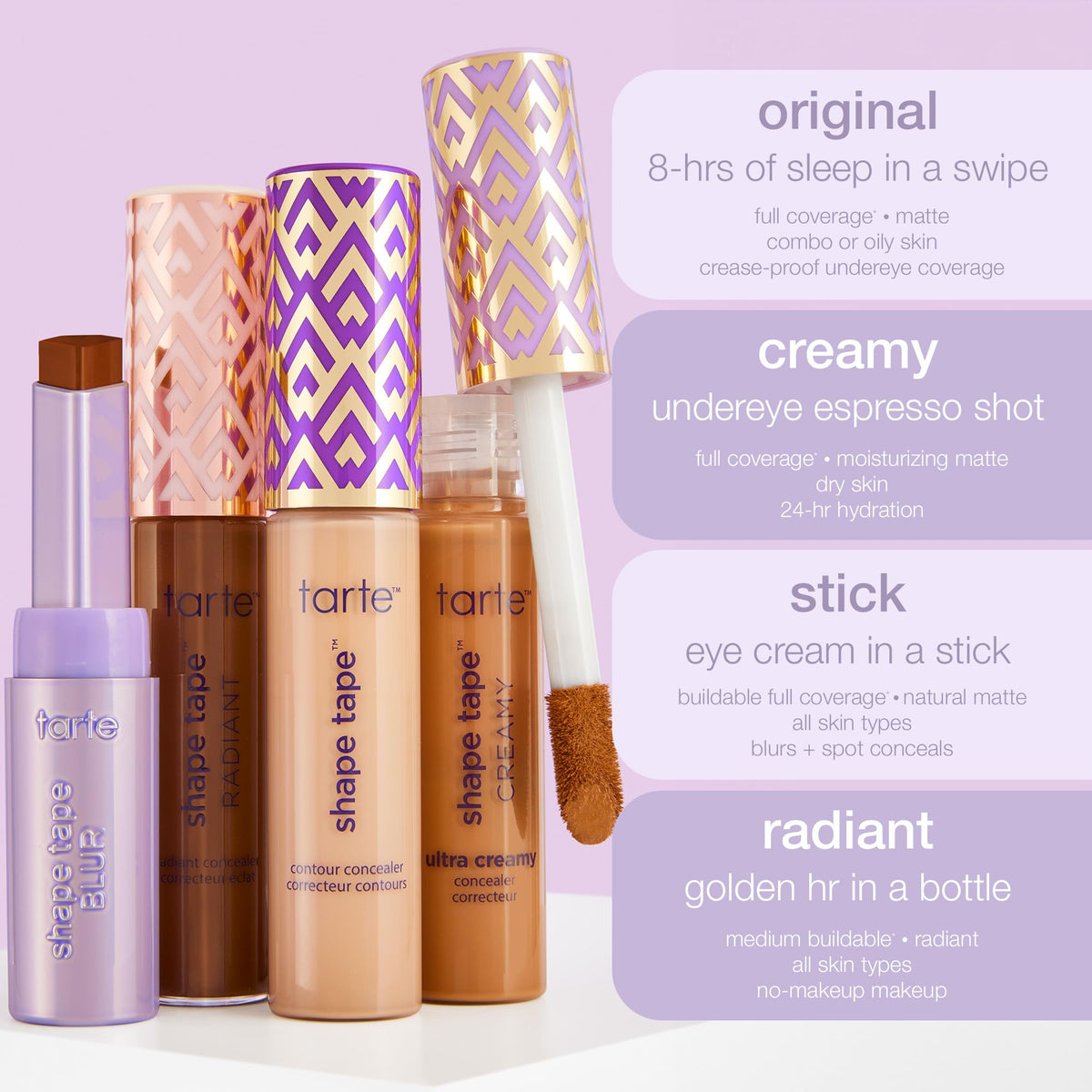 tarte Shape Tape Radiant Concealer with makeup tools
