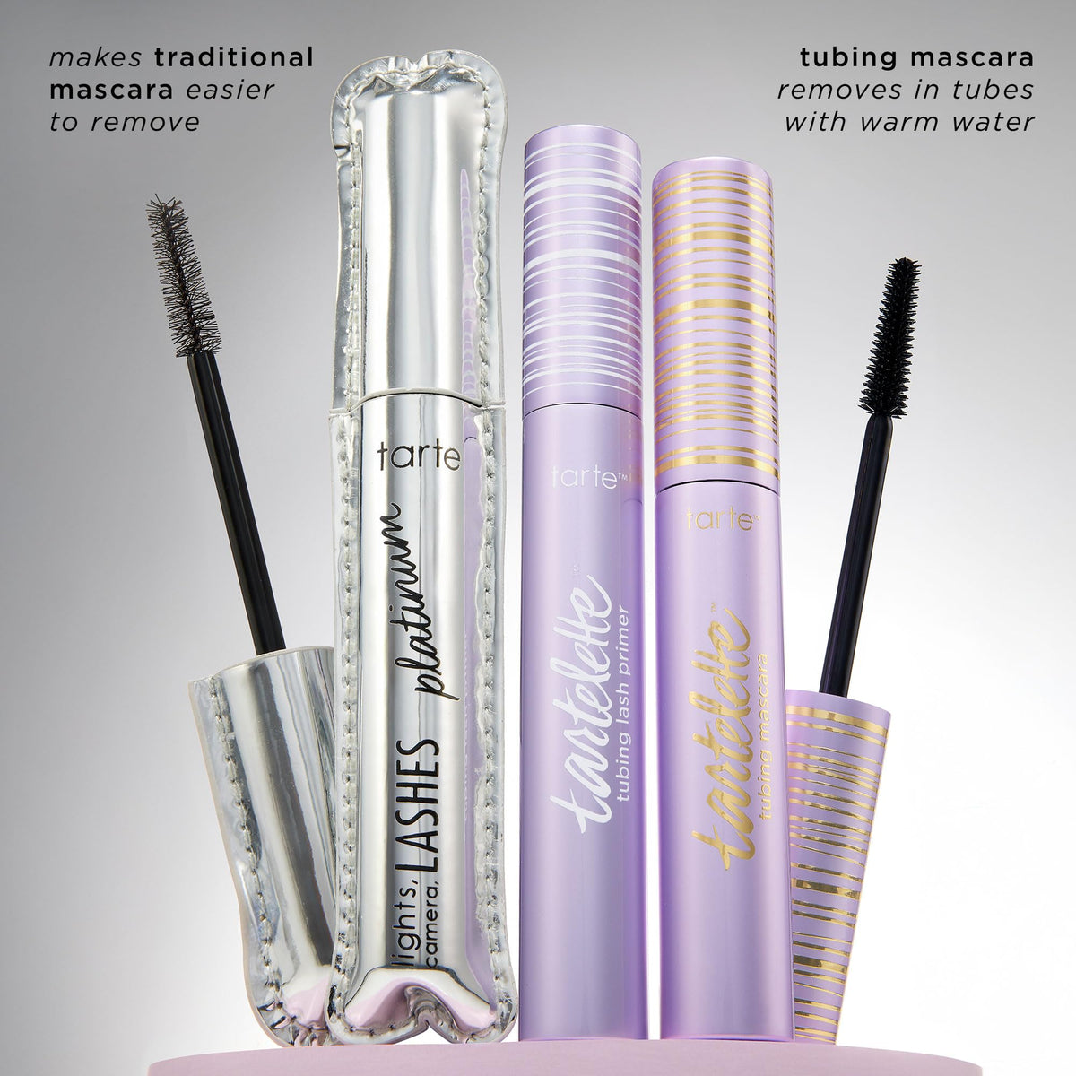 tarte Tartelette Tubing Lash Primer with makeup setup