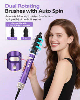 TASNEEM 7-in-1 Hot Air Brush rotating round brush close-up