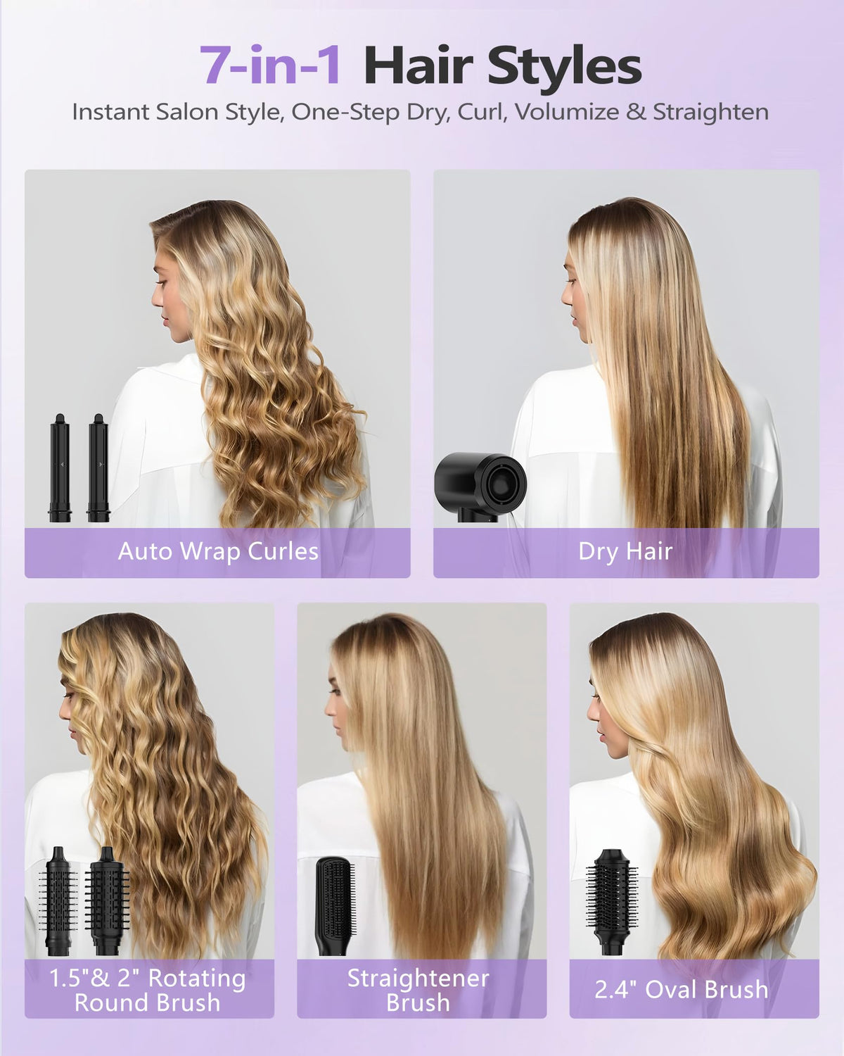 TASNEEM Hot Air Brush and straightening brush side view