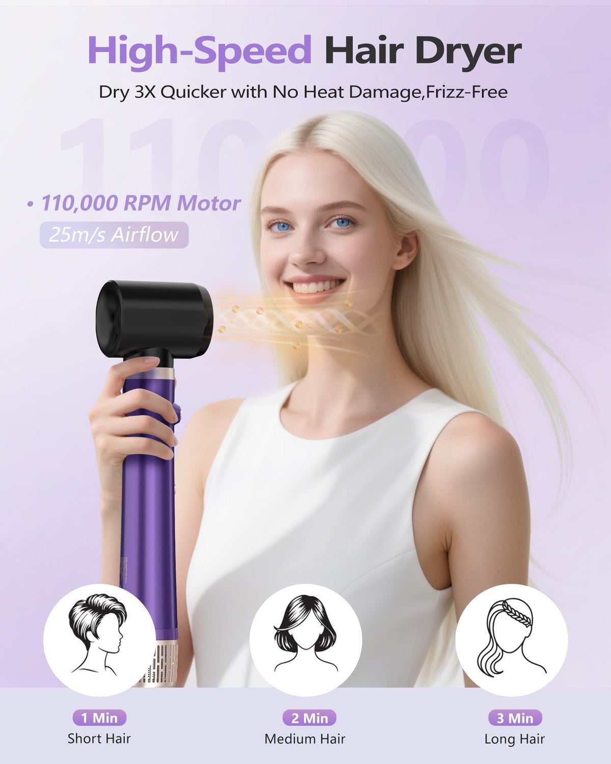 TASNEEM Hot Air Brush with 2-inch rotating brush