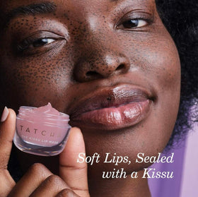 TATCHA Kissu Lip Mask application on lips
