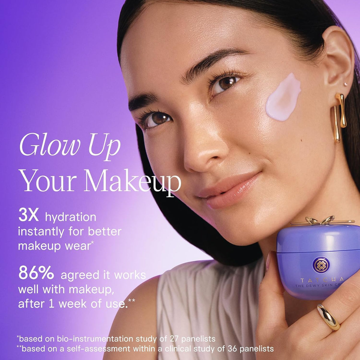 TATCHA The Dewy Skin Cream application on skin